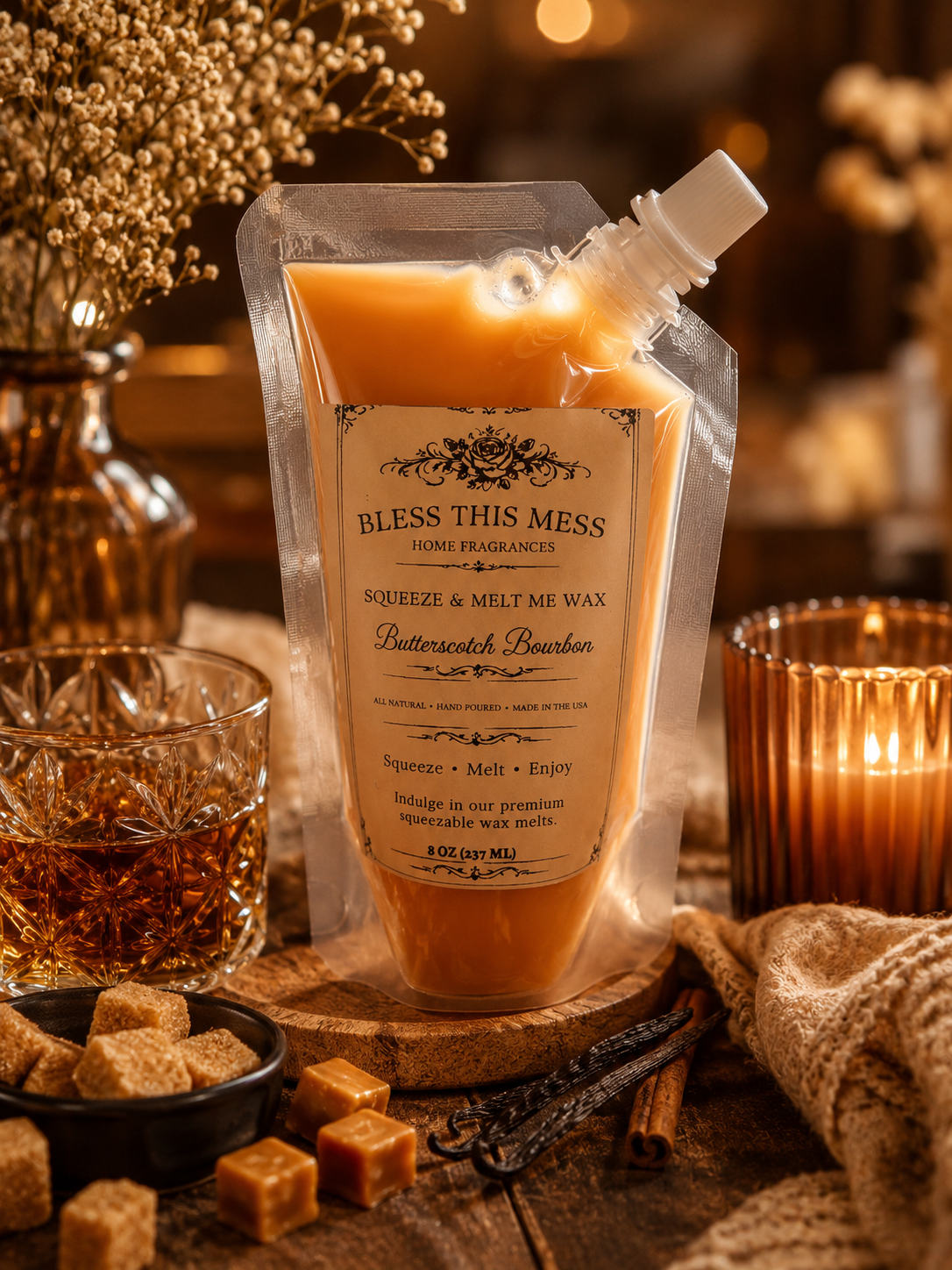 SQUEEZABLE SOY & COCO WAX 8OZ | Heavily Fragranced | Hand Poured