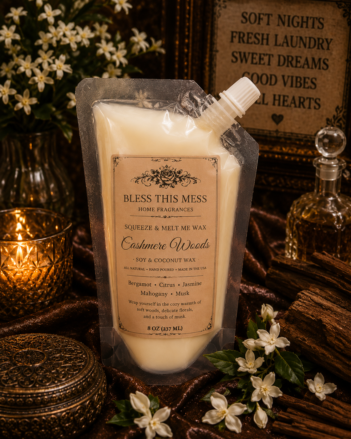 SQUEEZABLE SOY & COCO WAX 8OZ | Heavily Fragranced | Hand Poured