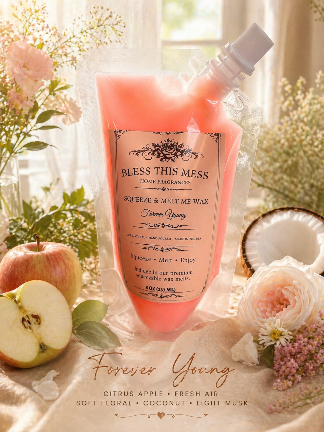 SQUEEZABLE SOY & COCO WAX 8OZ | Heavily Fragranced | Hand Poured