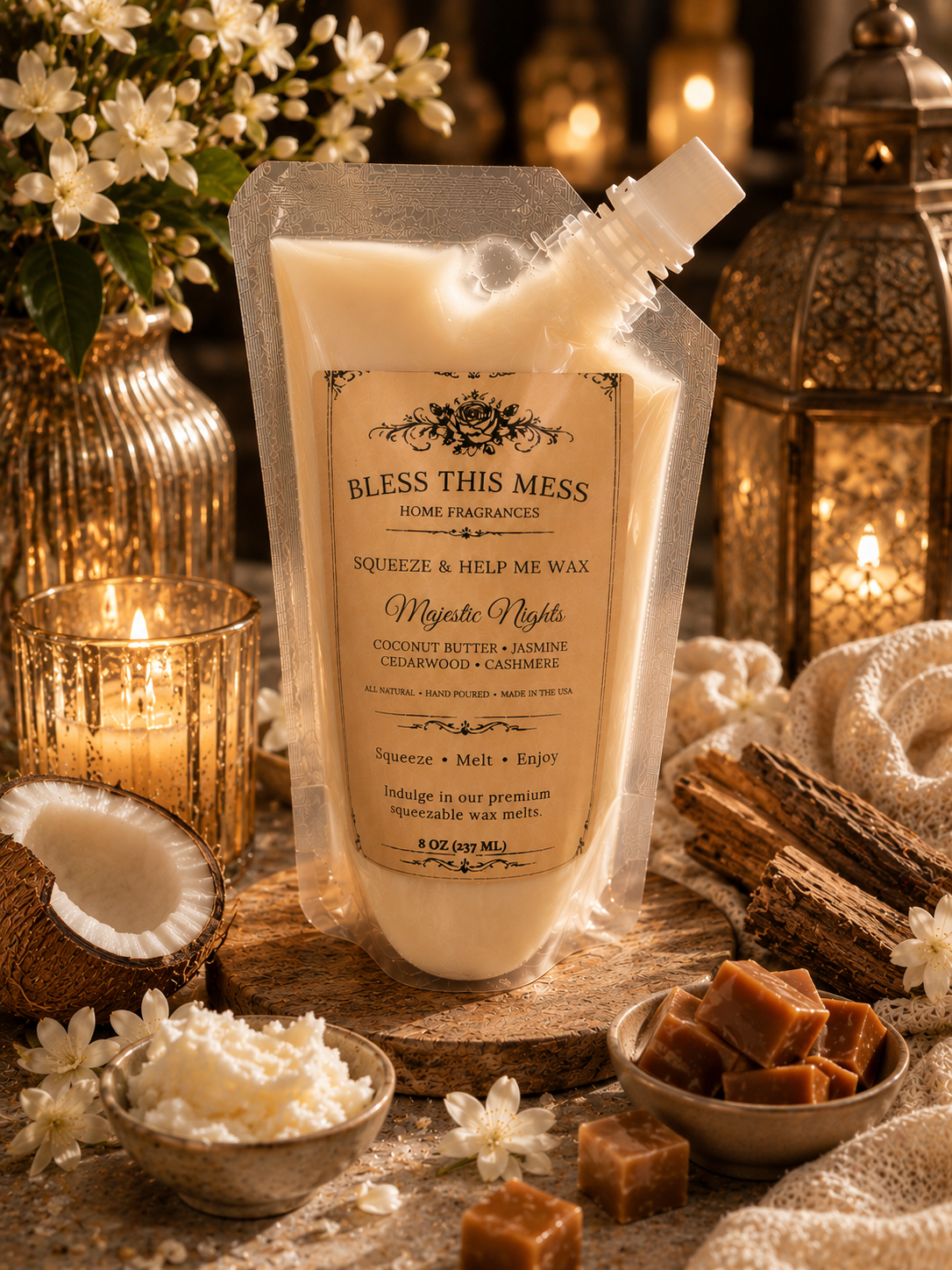 SQUEEZABLE SOY & COCO WAX 8OZ | Heavily Fragranced | Hand Poured
