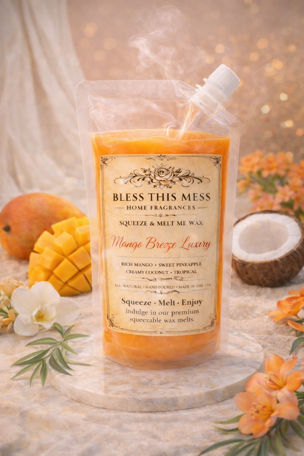 SQUEEZABLE SOY & COCO WAX 8OZ | Heavily Fragranced | Hand Poured